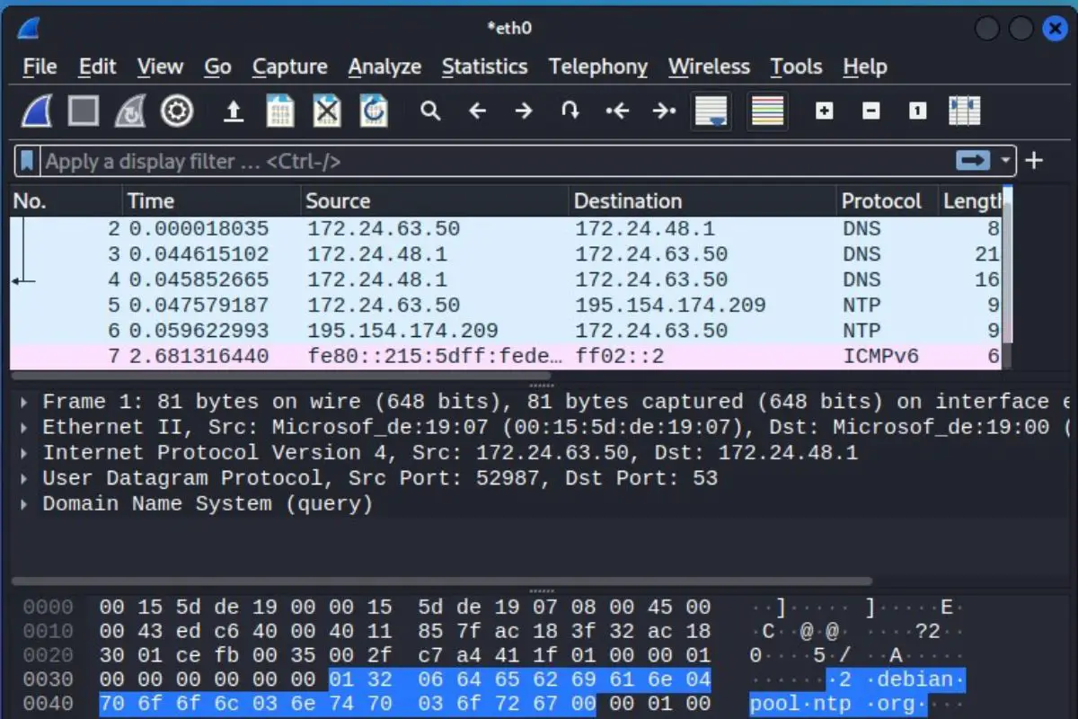 install and use wireshark on kali linux